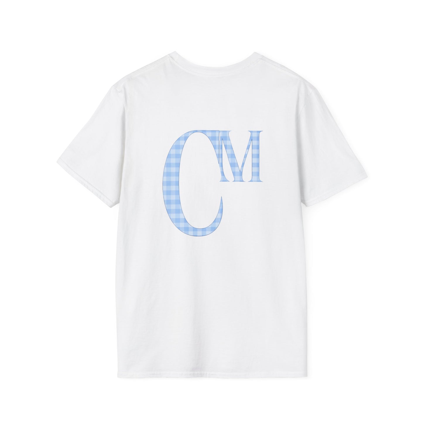 Monogram CM Gingham T-Shirt — Blue Initial Tee
