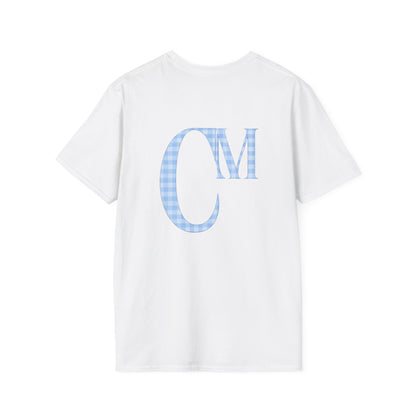Monogram CM Gingham T-Shirt — Blue Initial Tee