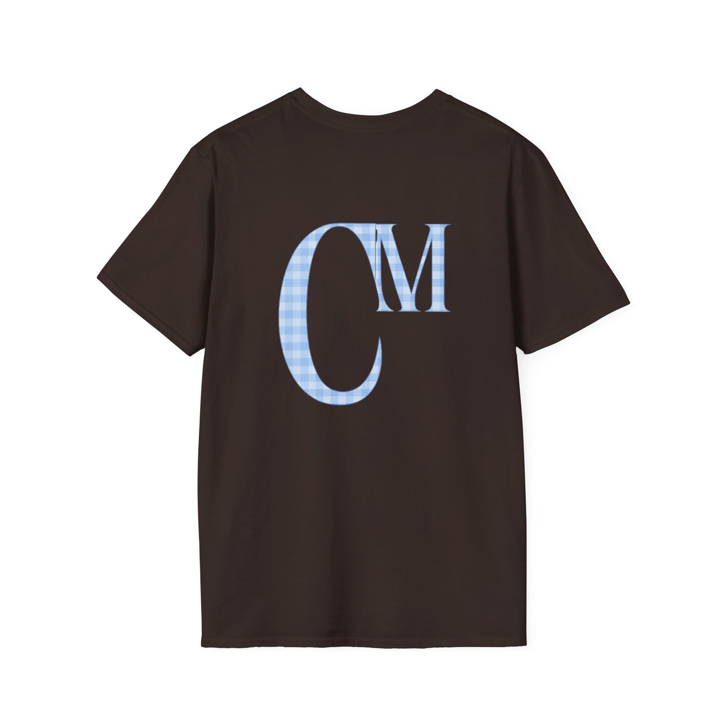 Monogram CM Gingham T-Shirt — Blue Initial Tee