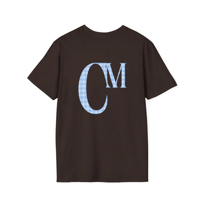Monogram CM Gingham T-Shirt — Blue Initial Tee